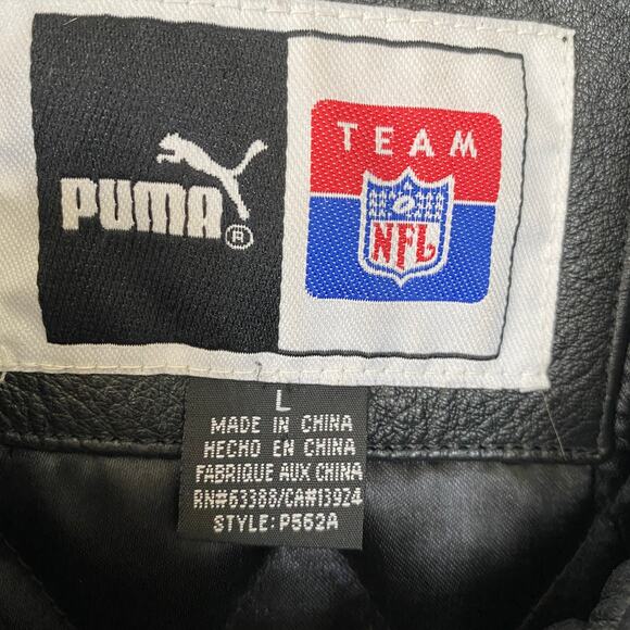 Puma Cleveland Browns Dawg Pound Mens Leather Jacket L Black VTG Y2K Grunge Edgy - Picture 7 of 14